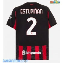 Camisa de time de futebol AC Milan Pervis Estupinan #2 Replicas 1º Equipamento 2025-26 Manga Curta